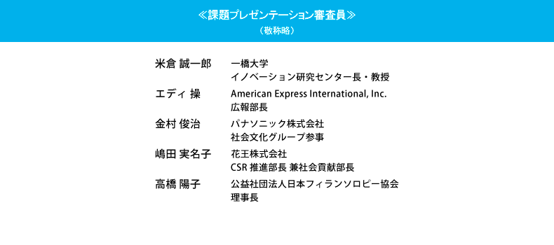 課題プレゼンテーション審査員