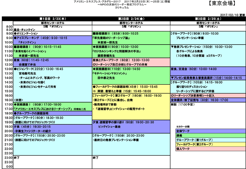 東京会場プログラム