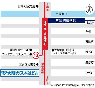 大阪ガスへのアクセス案内図