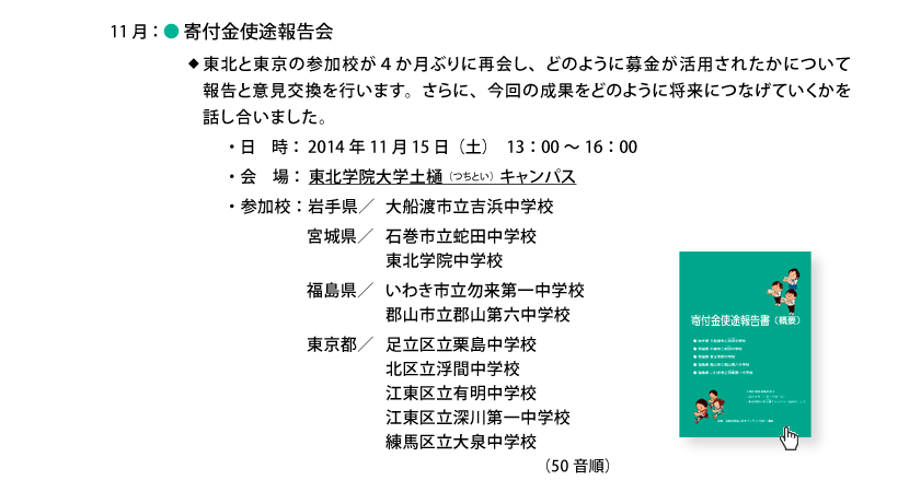 寄付金使途報告会